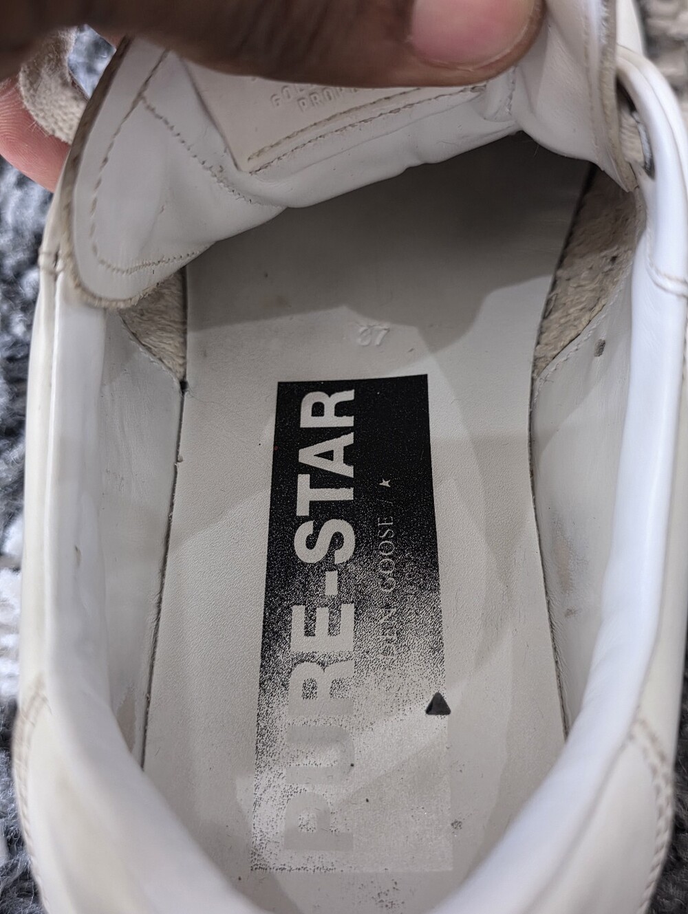 Golden Goose White Leather Sneaker Interior Tag Detail Size 37 - Picture 10 of 10
